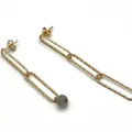 Boucles d'oreilles trombone et labradorite
