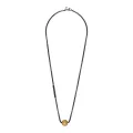 Collier Chaine Et Terre En Acier Doré Mat
