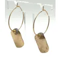 Créoles pétales d'or et labradorite