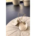 Créoles pétales d'or et labradorite