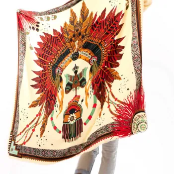 Foulard Nouveau Western Beige 130cmx130cm