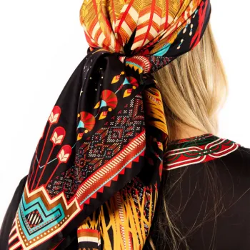 Foulard Nouveau Western Noir 90x90cm 