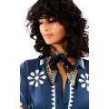 Foulard Nouveau Western Bleu 55x55cm