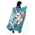 Foulard Pony Pony Bleu 130cmx130cm  
