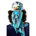 Foulard Pony Pony Bleu 90x90cm   
