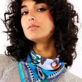 Foulard Pony Pony Bleu 55x55cm 