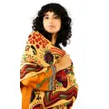 Foulard Crazy World Beige 130cmx130cm  