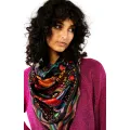 Foulard Crazy World Noir 90x90cm   