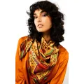 Foulard Crazy World Beige 90x90cm   