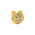 Bague Garcia Doré et Vert 