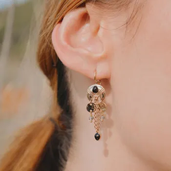 Boucles d'oreilles Karala Noir 