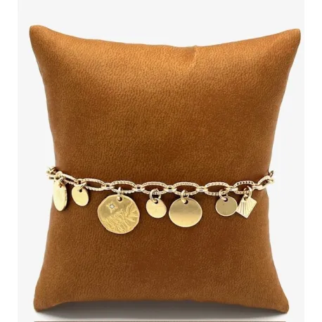 Bracelet médailles feuillage