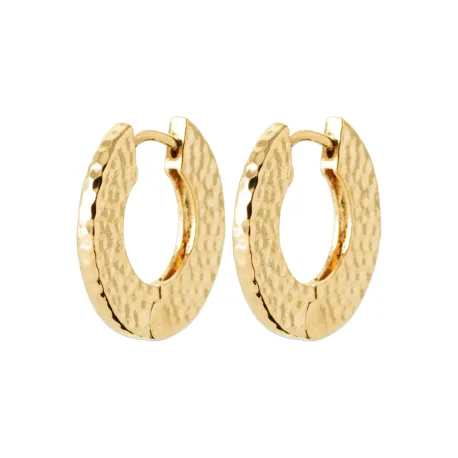 Boucles d'oreilles créoles martelées or 