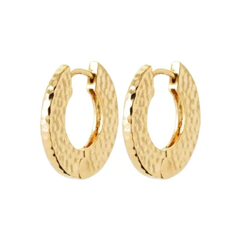 Boucles d'oreilles créoles martelées or 