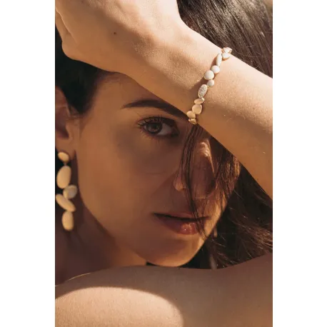 Bracelet jonc Galets