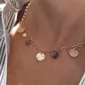 Collier médailles et labradorite