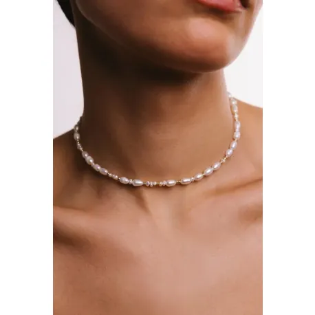 Collier grain de riz perle de culture