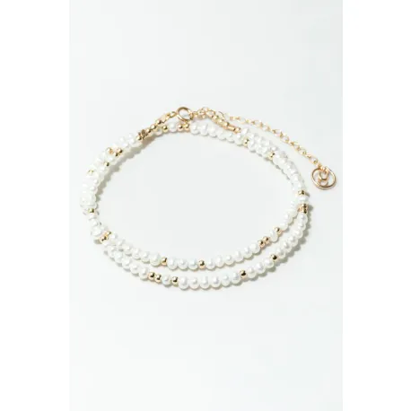 Bracelet collier Queen or perles de culture