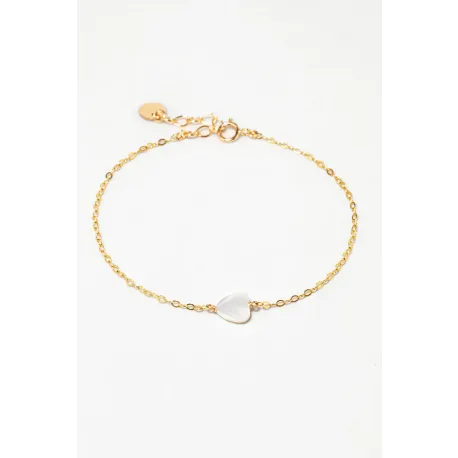 Bracelet coeur nacré