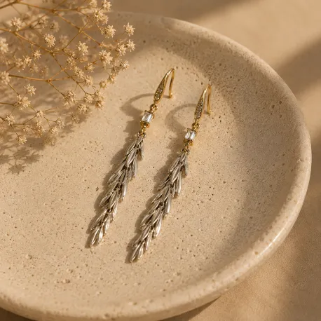 Boucles d'oreilles pendante Charlize bicolor