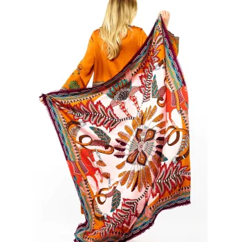 Foulard Pony Pony Rose 130cmx130cm 