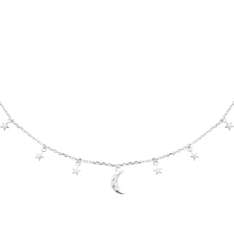 Collier étoiles et lune argent