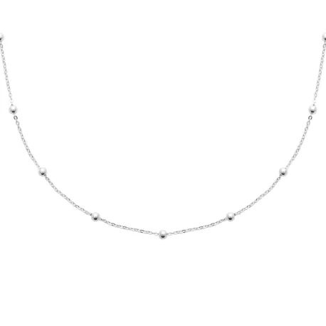 Collier grandes billes d'argent 