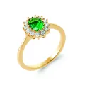 Bague solitaire zircon vert