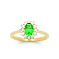 Bague solitaire zircon vert