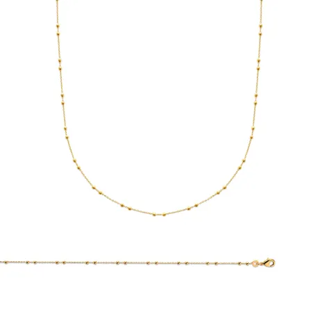 Collier petites billes plaqué or 50 cm