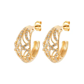 Boucles d'oreilles créoles microserti plaqué or