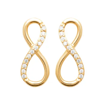 Boucles d'oreilles infini zircon blanc plaqué or