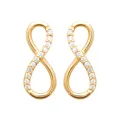 Boucles d'oreilles infini zircon blanc plaqué or