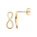 Boucles d'oreilles infini zircon blanc plaqué or
