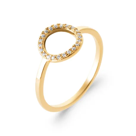 Bague cercle zircon plaqué or