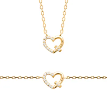 Collier en plaqué or avec pendentif cœur 