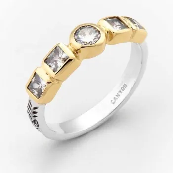 Bague en Argent et laiton avec zircon