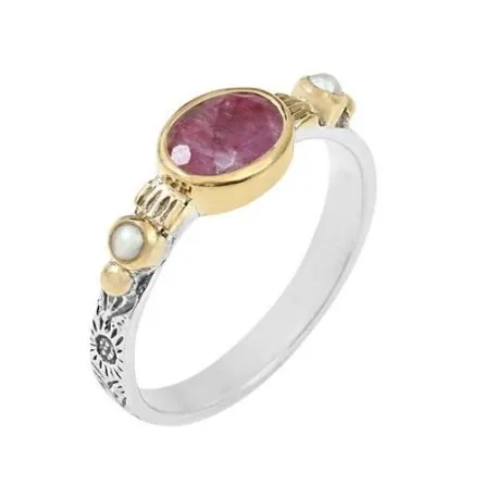 Bague Sansa argent sillimanite rouge 