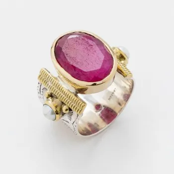 Bague Thea argent sillimanite rouge 