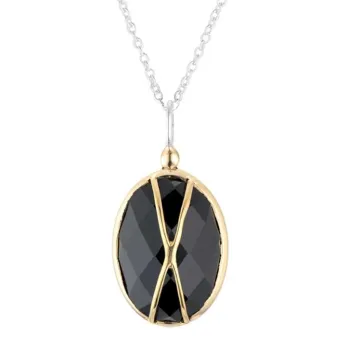 Collier argent onyx noir