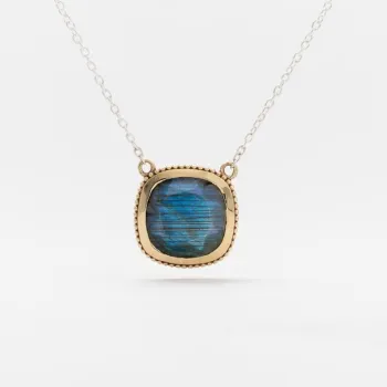 Collier argent avec carré labradorite