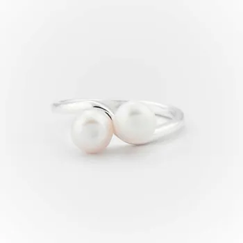 Bague argent toi et moi perles