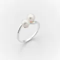 Bague argent toi et moi perles