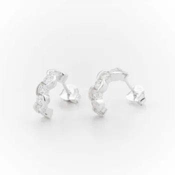 Boucles d'oreille creoles argent avec oxydes