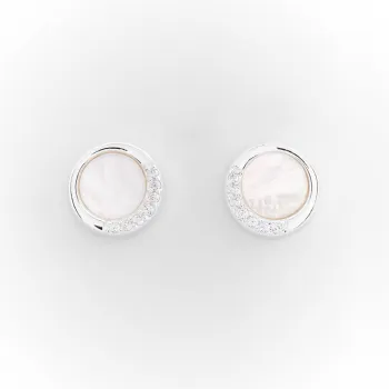 Boucles d'oreille puces argent nacre