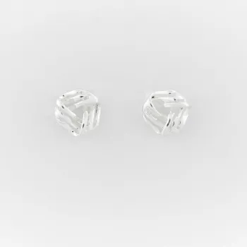 Boucles d'oreilles puces argent noeud