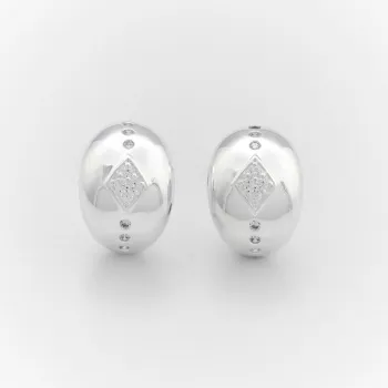 Boucles d'oreilles creoles argent losange 