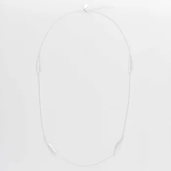 Collier argent plumes